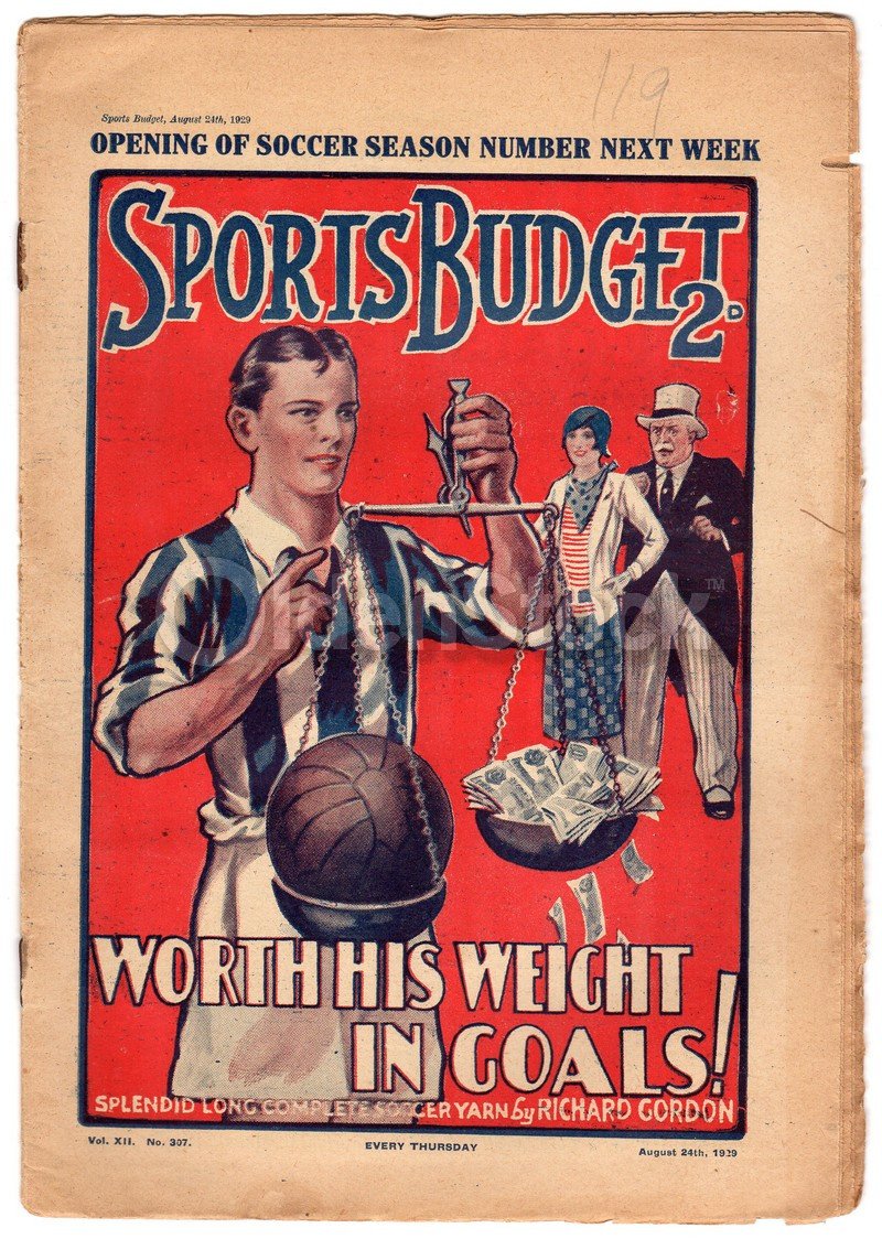 Sports Budget #2 Antique Graphic Illustrated Soccer Story Magazine 1929
