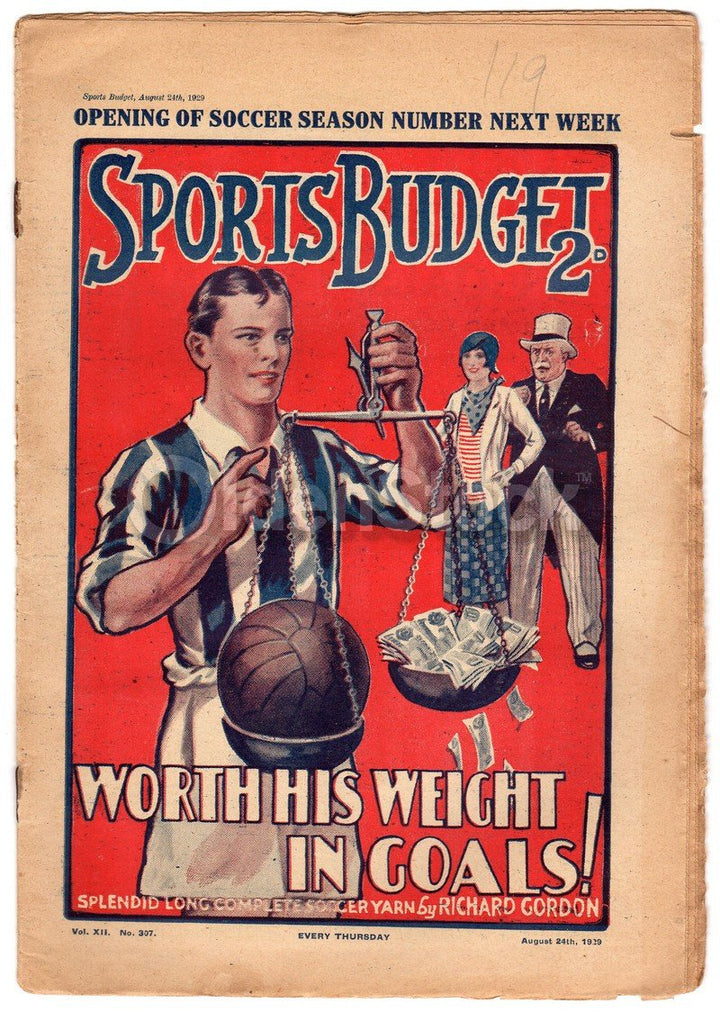Sports Budget #2 Antique Graphic Illustrated Soccer Story Magazine 1929