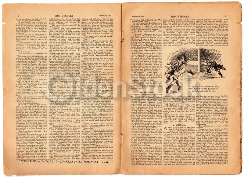 Sports Budget #2 Antique Graphic Illustrated Soccer Story Magazine 1929