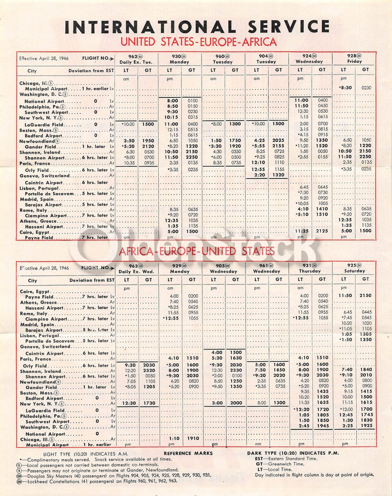 TWA Airlines Lisbon to Madrid Flights Vintage Advertising Poster Flyer 1946