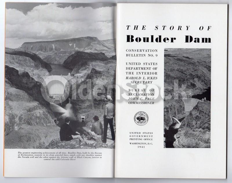 The Story of Boulder Dam Vintage 1940s Graphic Illustrated History Book
