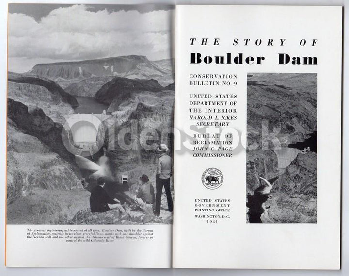 The Story of Boulder Dam Vintage 1940s Graphic Illustrated History Book