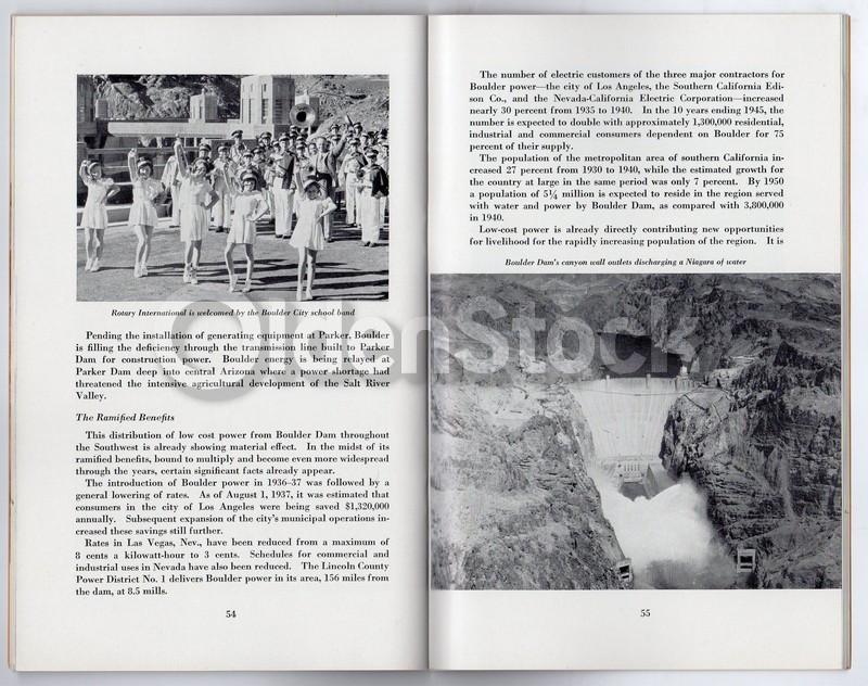 The Story of Boulder Dam Vintage 1940s Graphic Illustrated History Book