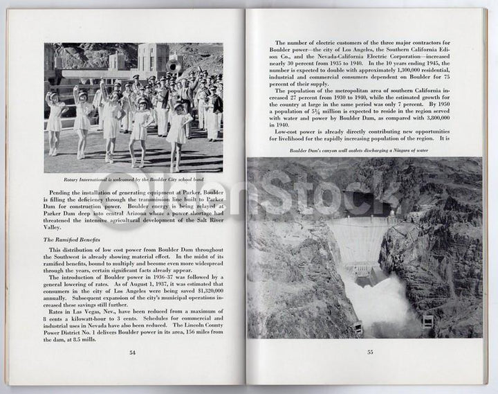 The Story of Boulder Dam Vintage 1940s Graphic Illustrated History Book