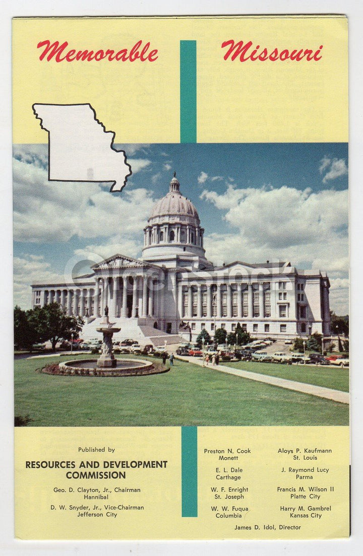 Missouri State Facts Vintage 1940s Graphic Illustrated Souvenir Travel Poster