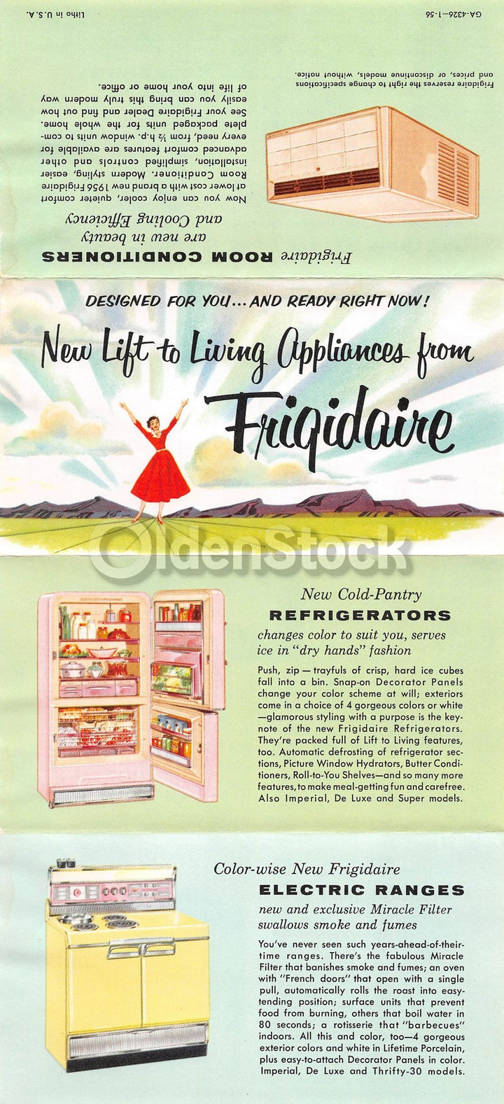 Frigidaire Air Conditioners Refrigerators & Stoves Vintage Graphic Advertising Flyer