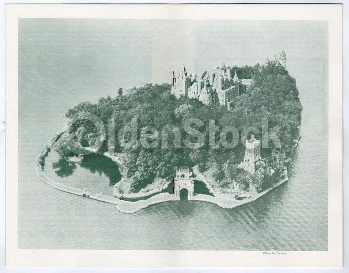 Heart Island Bolt Castle Towers Vintage Graphic Advertising Travel Brochure