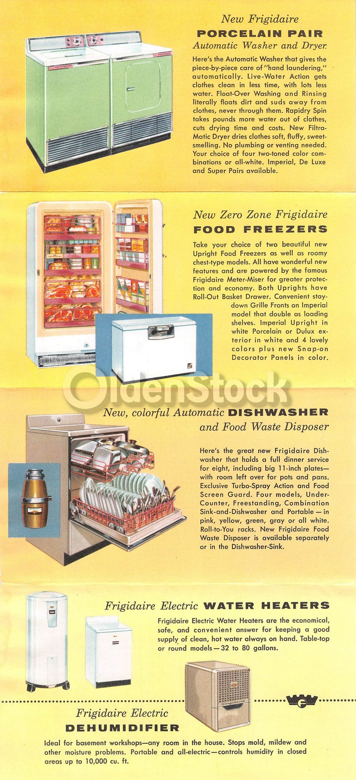 Frigidaire Air Conditioners Refrigerators & Stoves Vintage Graphic Advertising Flyer
