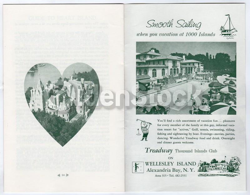 Heart Island Bolt Castle Towers Vintage Graphic Advertising Travel Brochure
