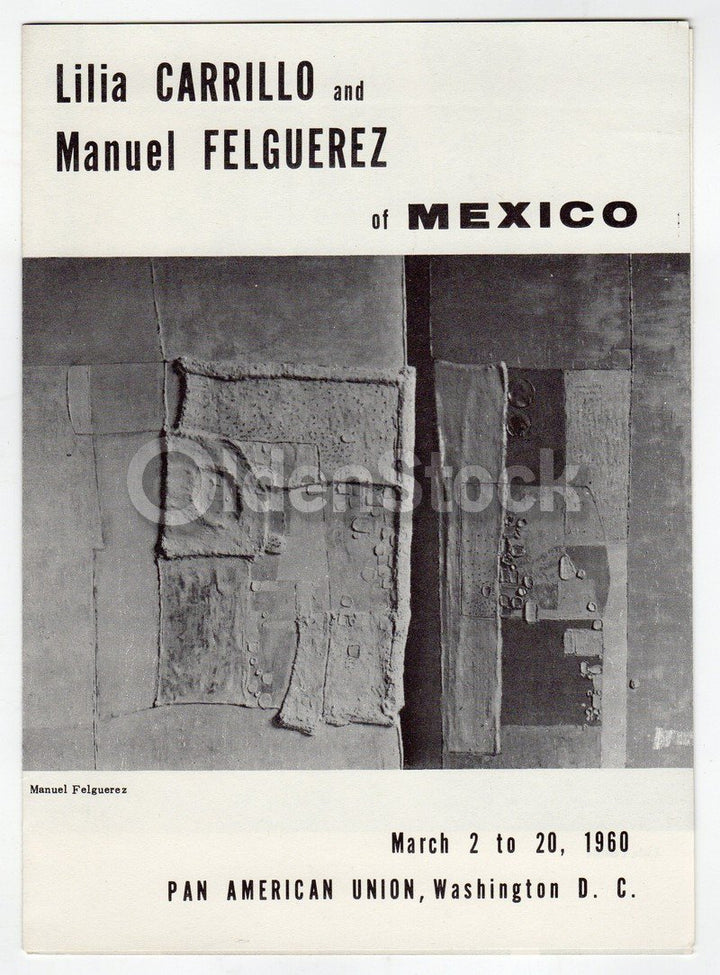 Lilia Carrillo & Manuel Felguerez Vintage Pan American Union Sculpture Gallery Flyer