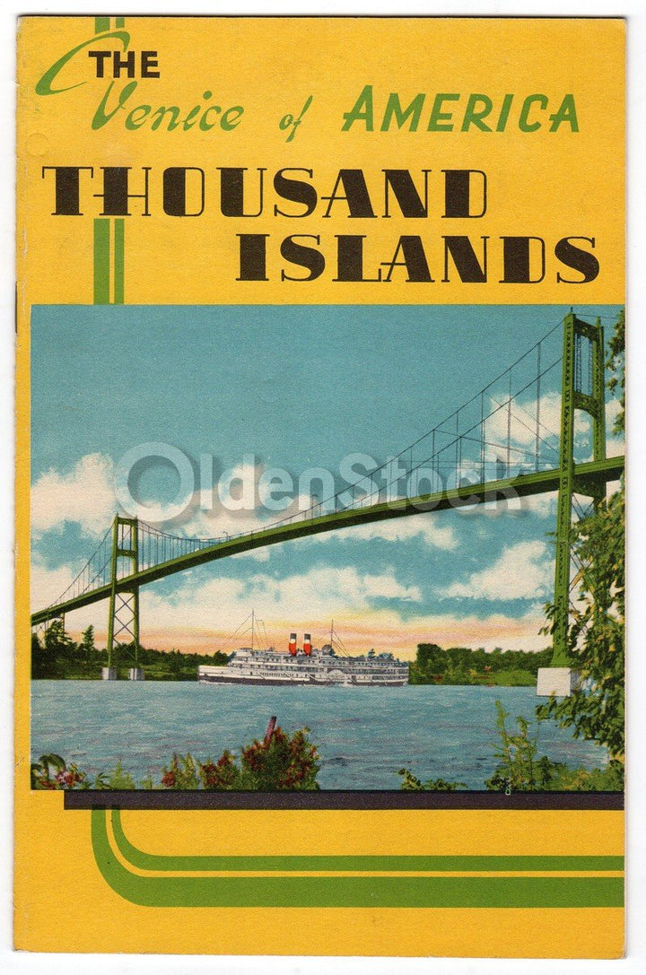 Thousand Islands New York Vintage 1940s Graphic Advertising Travel Brochure