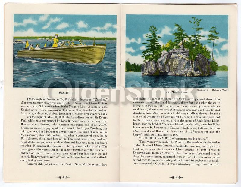 Thousand Islands New York Vintage 1940s Graphic Advertising Travel Brochure