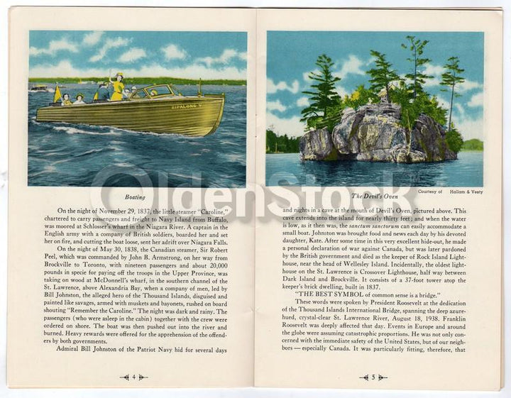 Thousand Islands New York Vintage 1940s Graphic Advertising Travel Brochure