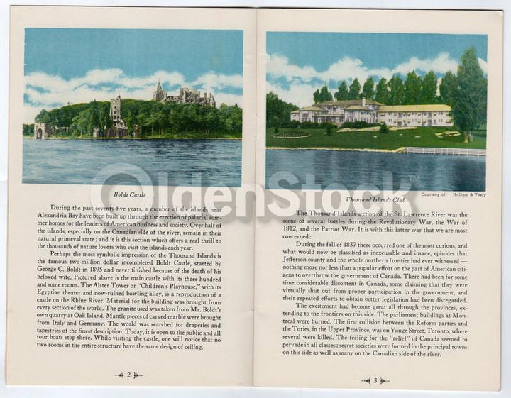 Thousand Islands New York Vintage 1940s Graphic Advertising Travel Brochure