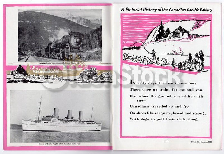 Canadian Pacific Railway Vintage Graphic Illustrated History Children's Book 1939