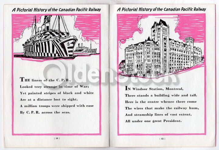 Canadian Pacific Railway Vintage Graphic Illustrated History Children's Book 1939