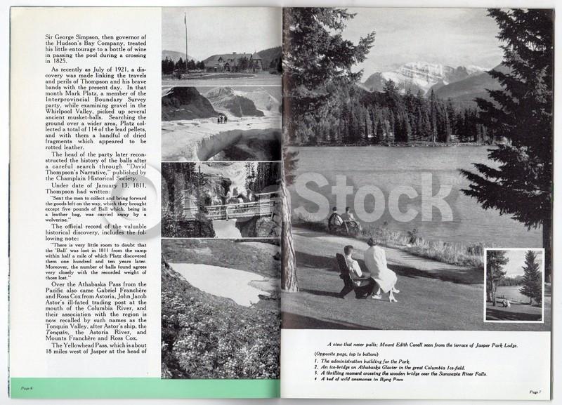 Jasper National Park Beautiful Canadian Rockies Vintage Graphic Advertising Travel Brochure