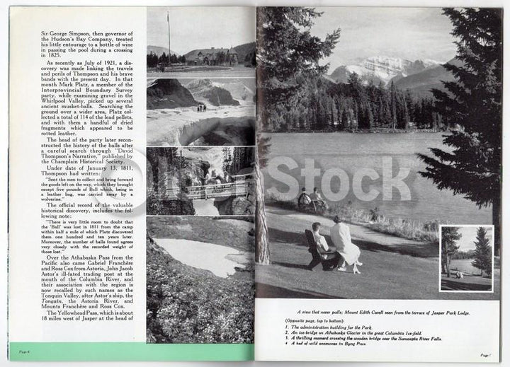 Jasper National Park Beautiful Canadian Rockies Vintage Graphic Advertising Travel Brochure