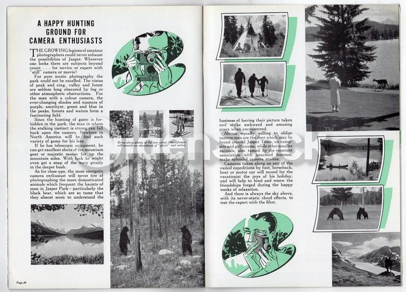 Jasper National Park Beautiful Canadian Rockies Vintage Graphic Advertising Travel Brochure