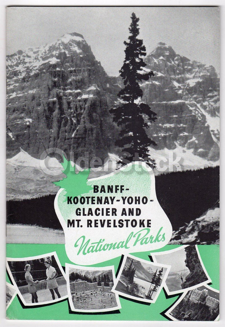 Banff & Glacier National Parks Vintage Graphic Advertising Travel Brochure