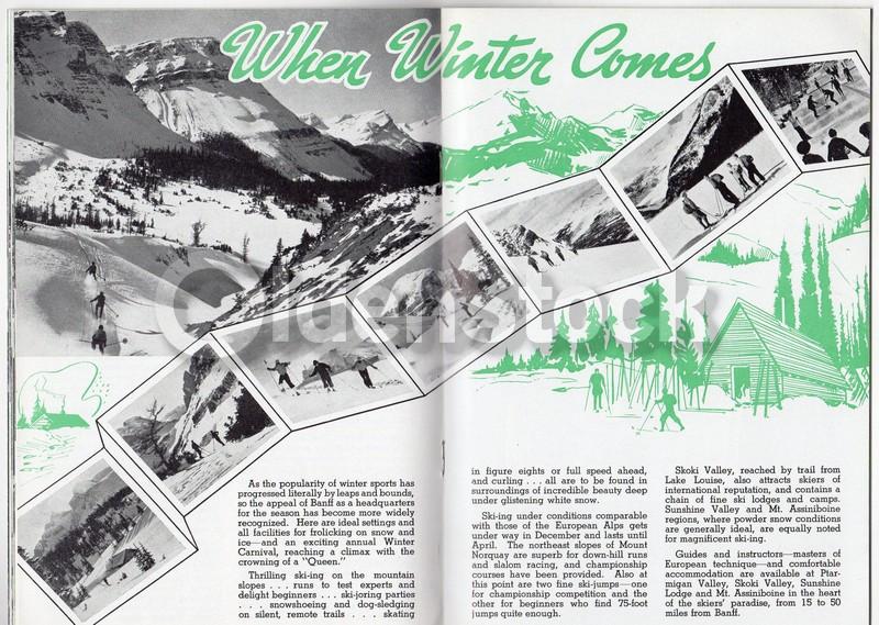 Banff & Glacier National Parks Vintage Graphic Advertising Travel Brochure