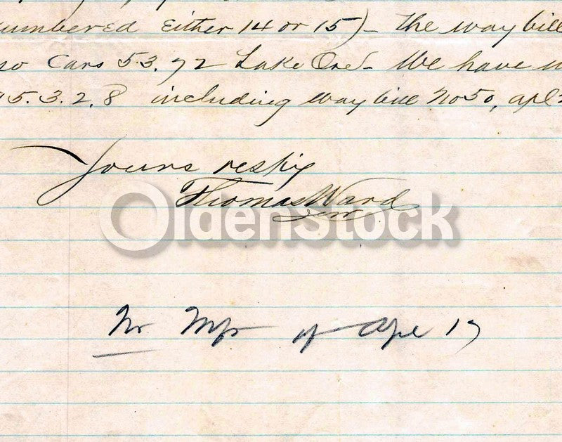 Erie Railroad Piermont Station New York Antique Autograph Signed Letter 1875