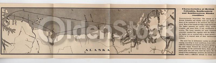 Alaska Steamship Cruise Line Rare Antique Graphic Advertising Map & Travel Booklet