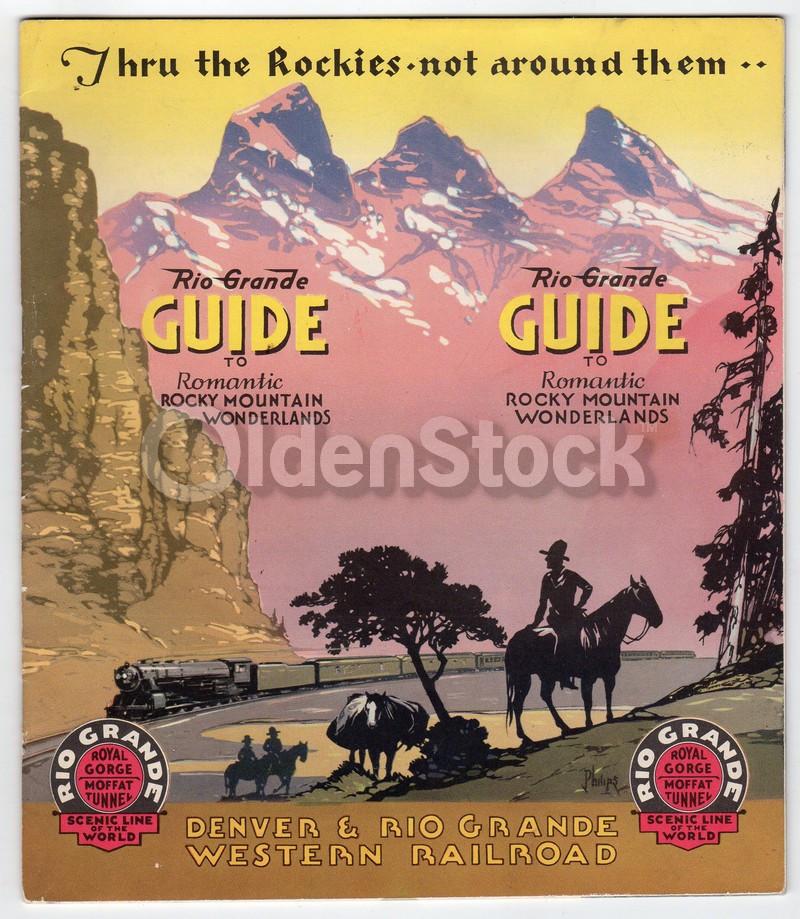 Denver & Rio Grande Western Railroad Vintage 1930s Rocky Mountains Travel Brochure