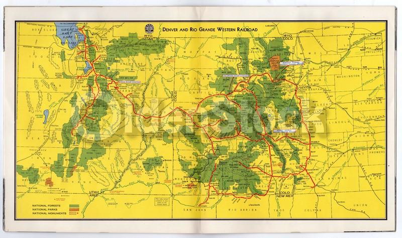 Denver & Rio Grande Western Railroad Vintage 1930s Rocky Mountains Travel Brochure