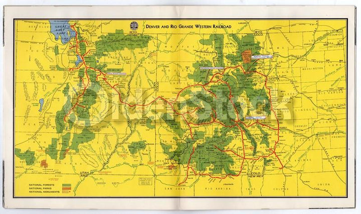 Denver & Rio Grande Western Railroad Vintage 1930s Rocky Mountains Travel Brochure