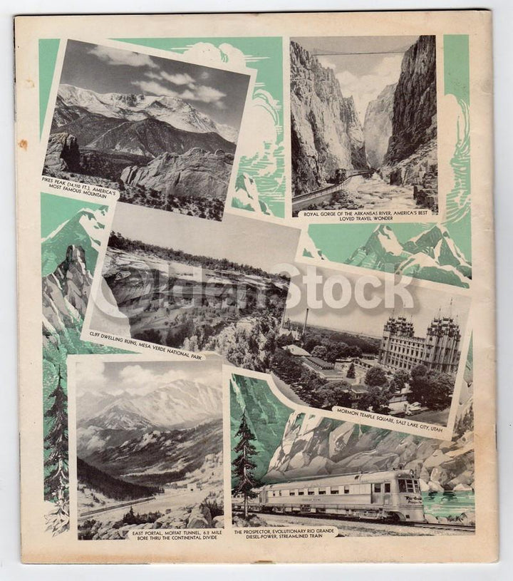 Denver & Rio Grande Western Railroad Vintage 1930s Rocky Mountains Travel Brochure