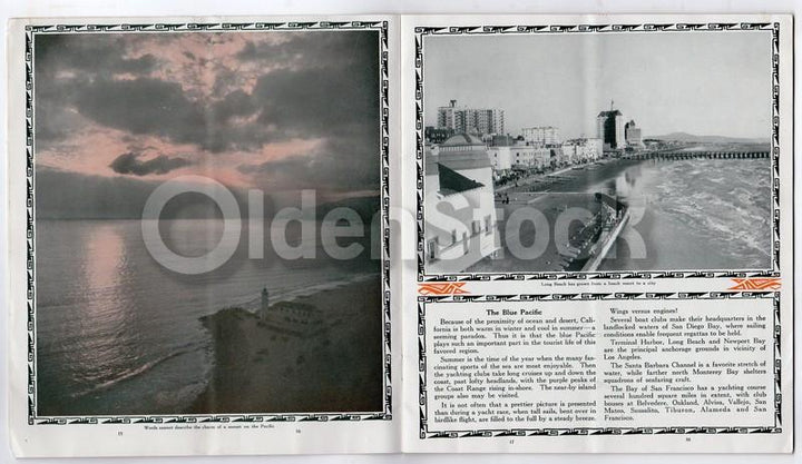 Lovely California Santa Fe Railroad Antique Graphic Advertising Travel Brochure