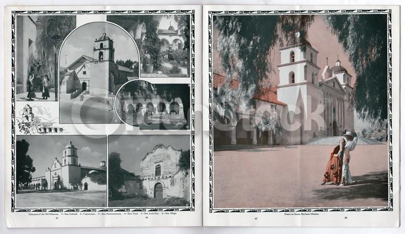 Lovely California Santa Fe Railroad Antique Graphic Advertising Travel Brochure