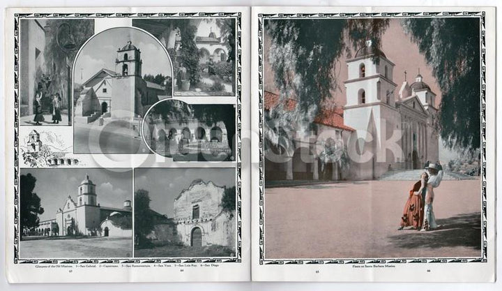 Lovely California Santa Fe Railroad Antique Graphic Advertising Travel Brochure