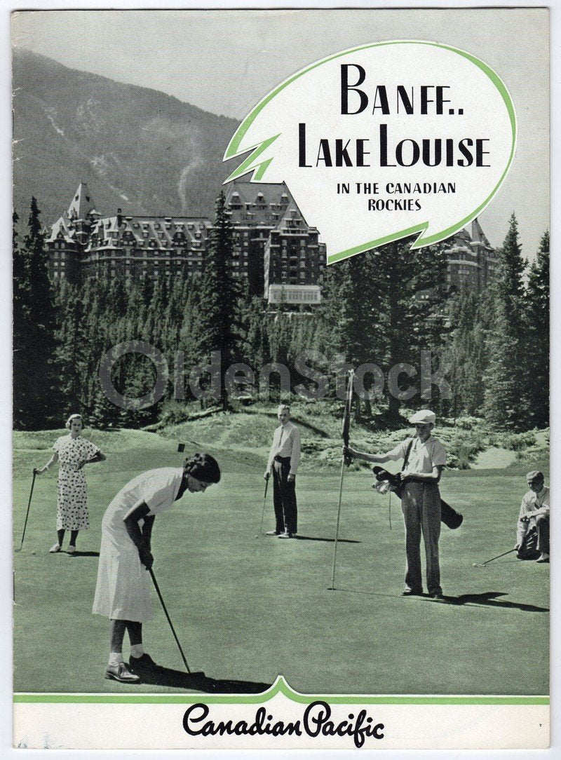 Banff Lake Louise Canadian Pacific Rocky Mountains Antique Graphic Advertising Brochure
