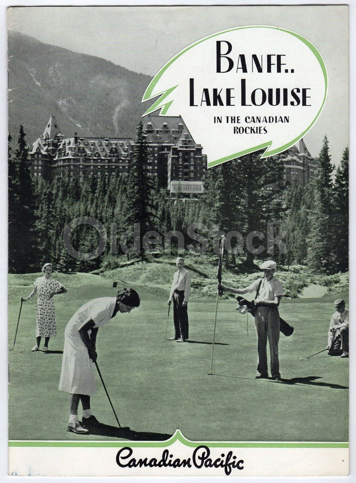 Banff Lake Louise Canadian Pacific Rocky Mountains Antique Graphic Advertising Brochure