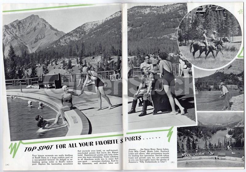 Banff Lake Louise Canadian Pacific Rocky Mountains Antique Graphic Advertising Brochure
