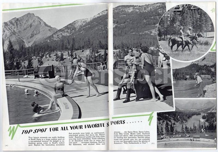 Banff Lake Louise Canadian Pacific Rocky Mountains Antique Graphic Advertising Brochure