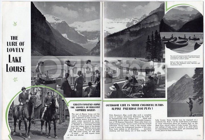 Banff Lake Louise Canadian Pacific Rocky Mountains Antique Graphic Advertising Brochure