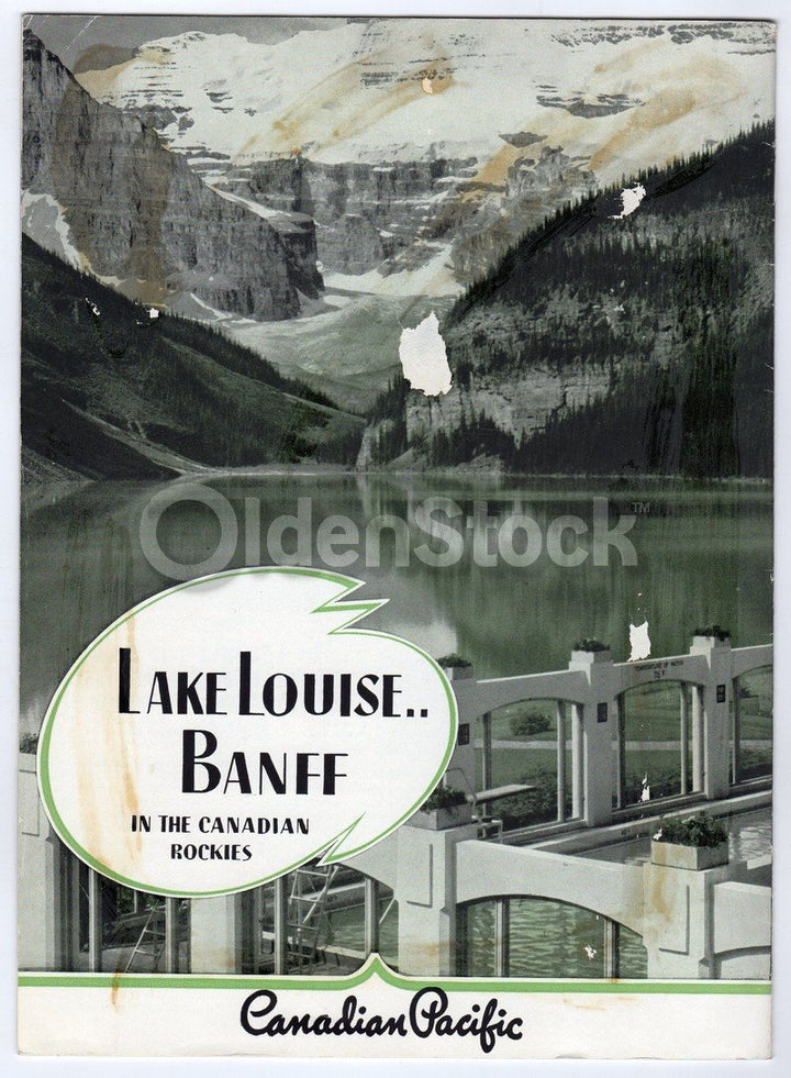 Banff Lake Louise Canadian Pacific Rocky Mountains Antique Graphic Advertising Brochure