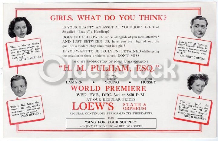 Girls Is Your Beauty Wasted in the Office Vintage HM Pulham Movie Poster Flyer