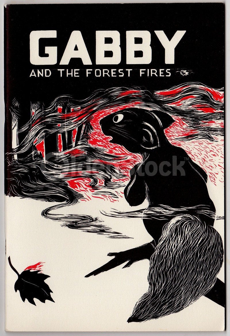 Gabby & the Forest Fires Vintage Graphic Illustrate Wildlife Forestry Childrens Book