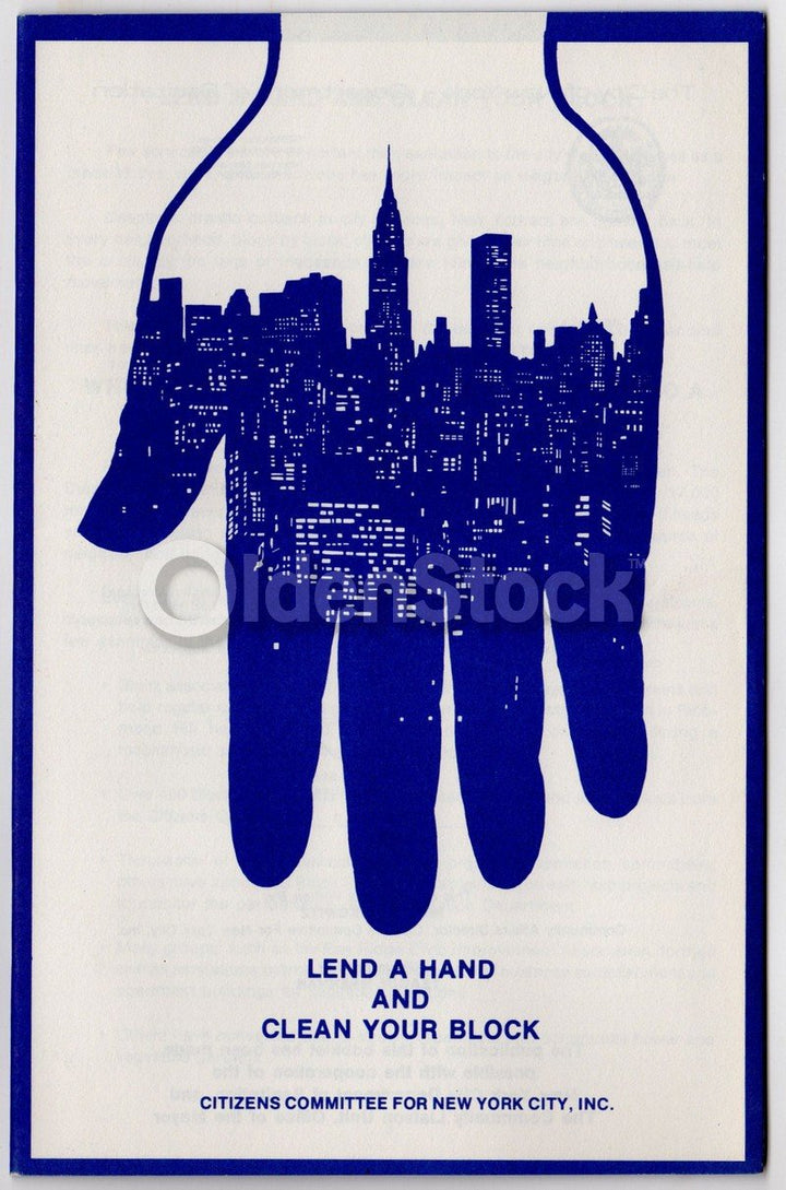 Lend a Hand for a Safer Cleaner New York Vintage City Life PSA Booklets