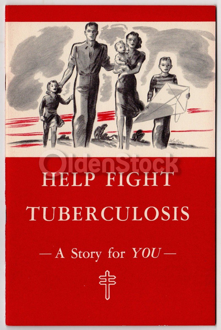 Help Fight Tuberculosis Vintage 1940s Graphic Illustrated Medical Booklet