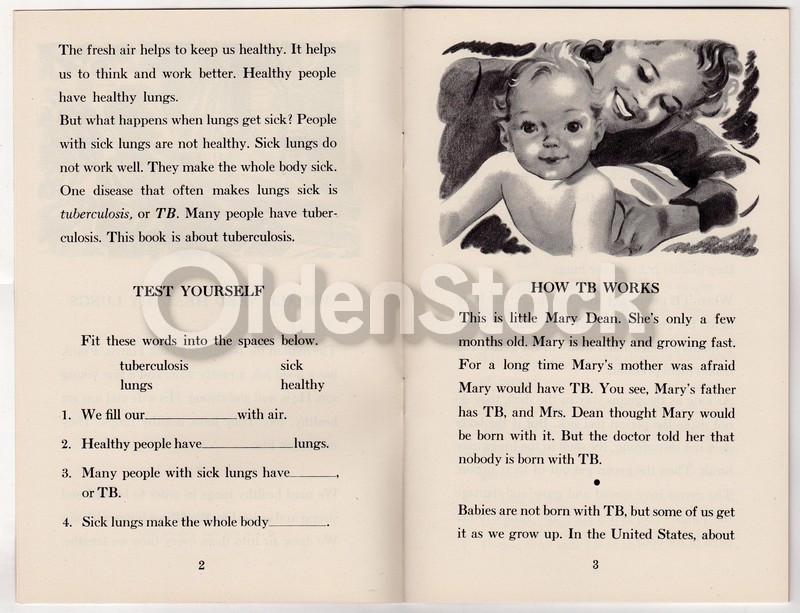 Help Fight Tuberculosis Vintage 1940s Graphic Illustrated Medical Booklet