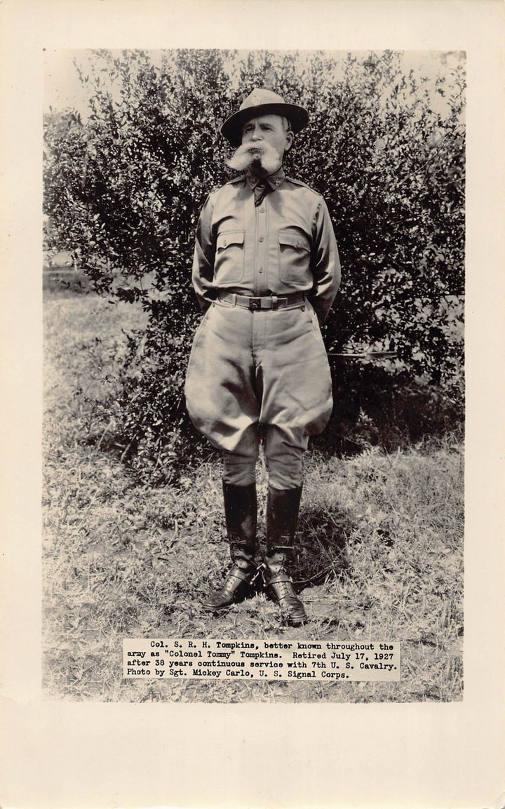 Col. Tommy Tompkins 7th Cavalry Wounded Knee Military File Photo 1930s