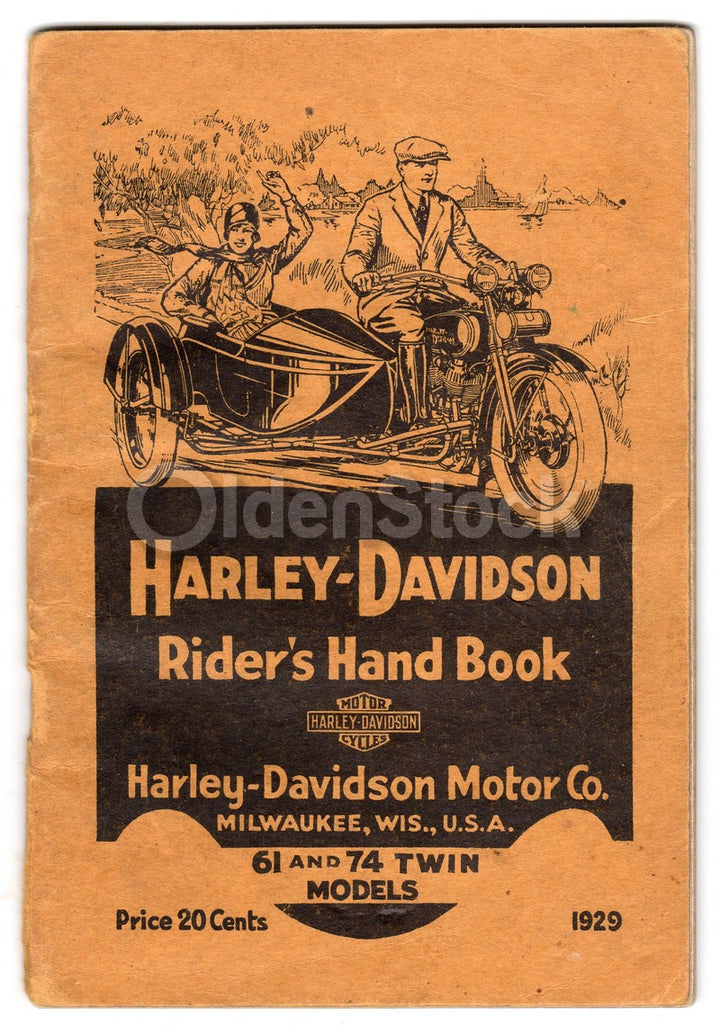 Harley Davidson Motorcycle Rider's Handbook Antique Illustrated Owner's Manual