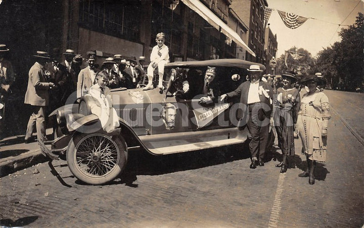 Chiropractor Occupational Parade Car Antique Advertising Photo Postcard 1910s
