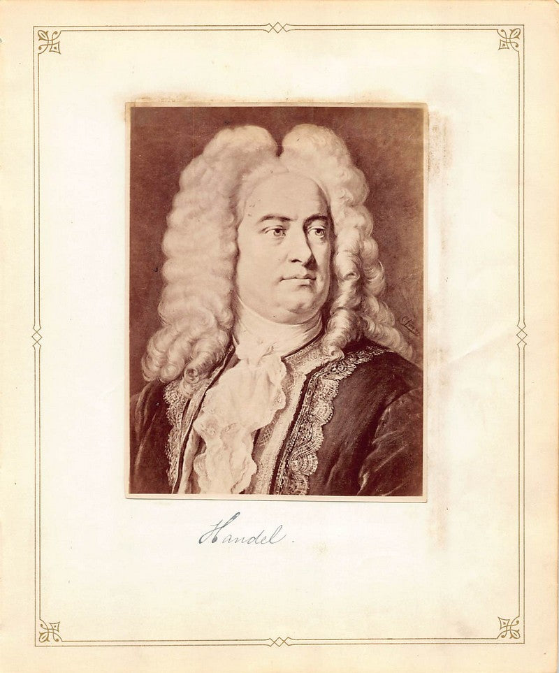 George Frideric Handel German Music Composer Antique Albumen Print Photo c.1900