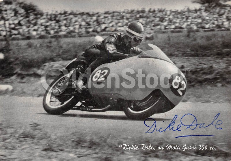 Dickie Dale British Motorcycle Racing Driver Original Autograph Signed Postcard